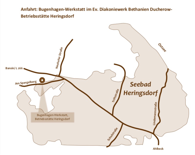 Anfahrtsskizze Ducherow: Verwaltung, Altenpflegeheim